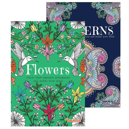 A4 Flowers/Patterns Adult Colouring Book