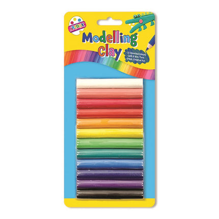 12 Coloured Modelling Clays (Pack)