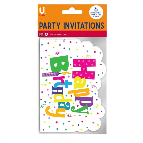 6 Happy Birthday Party Invitations
