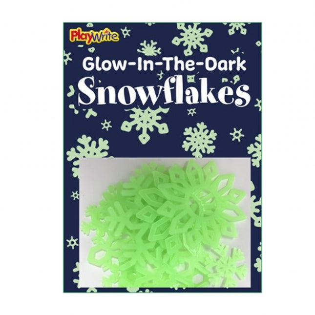 Glow In The Dark Snowflakes - 16 Pack