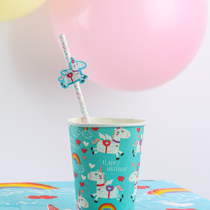 20 Unicorn Paper Straws