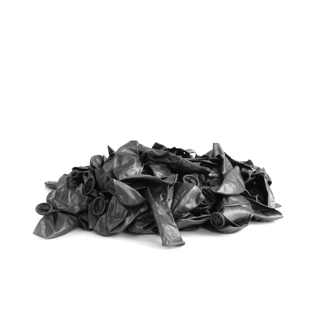 Metallic Black 7" Latex Balloons – 100 Pack
