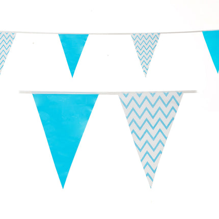 Blue Zig Zag 10m Triangle Bunting
