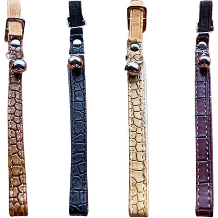 4 Leather Look Elastic Cat Collars