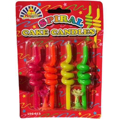 Spiral Cake Candles - 9cm 4 Pack