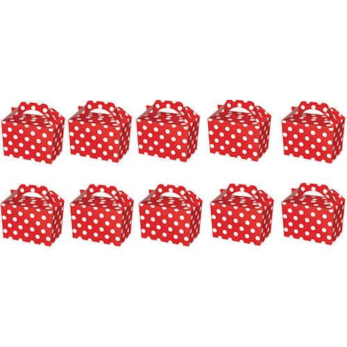 Red Polka Dot Boxes - 10 Pack