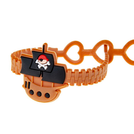 6 Adjustable Pirate Rubber Bracelets