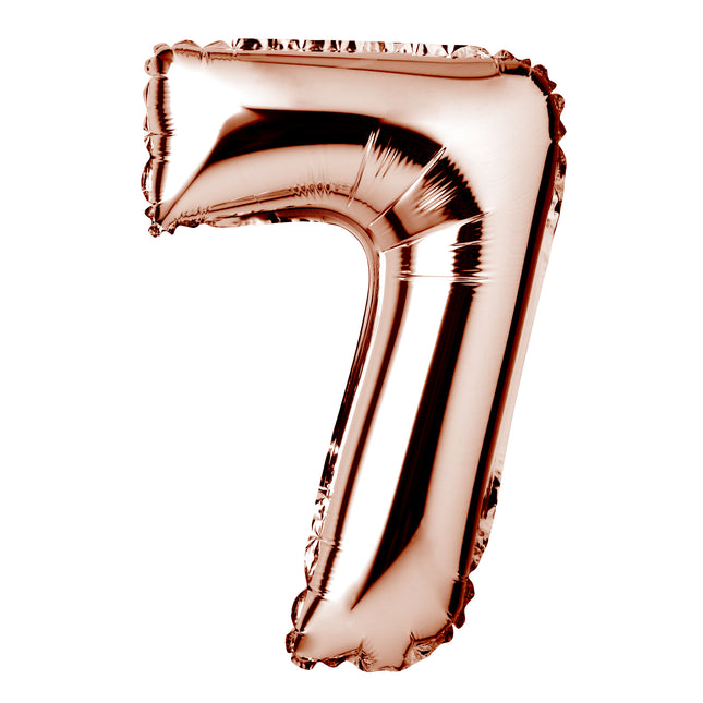 Large Rose Gold Foil "Number 7" Balloon – 34 Inch
