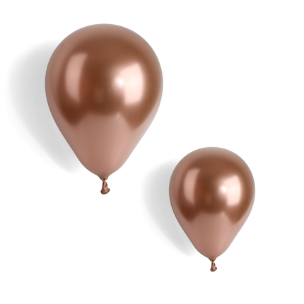 100 Metallic Rose Gold 7" Latex Balloons