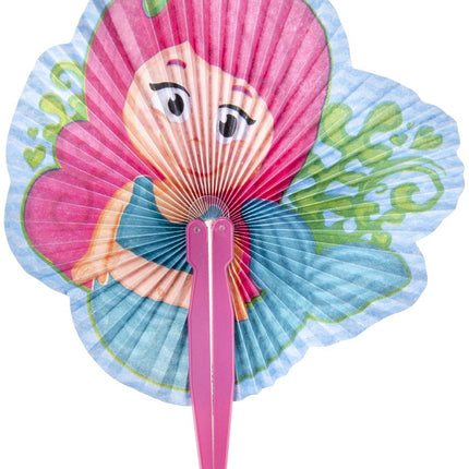 Mermaid Chinese Folding Paper Fans - 6 Pack