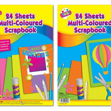 24 Sheet Multi-Coloured Paper Scrapbook