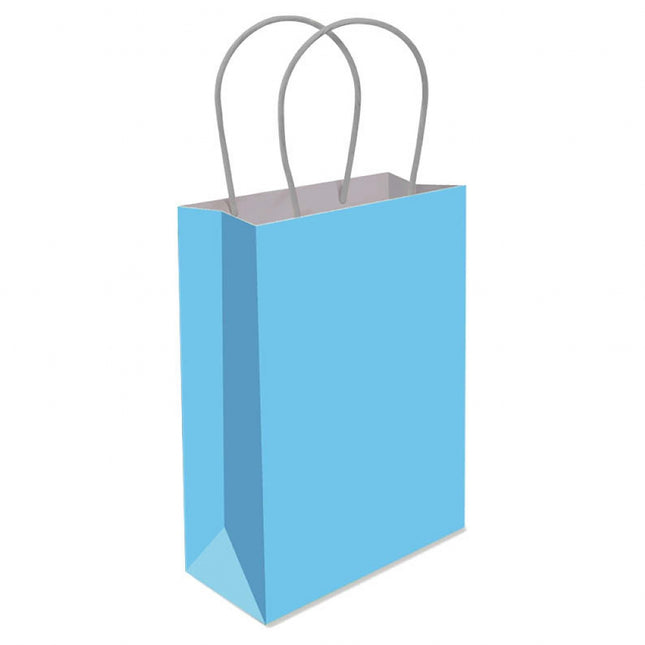 Baby Blue Paper Handle Bags - 6 Pack