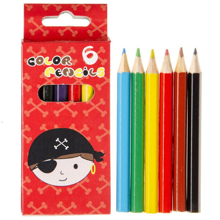 6 Pirate Halfsize Colouring Pencils