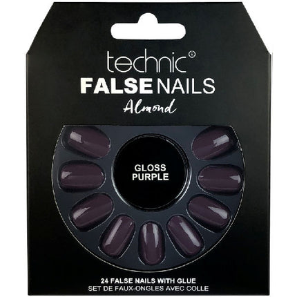 Technic Cosmetics False Nails Almond - Gloss Purple