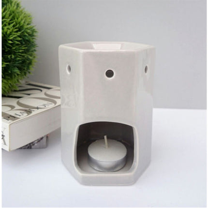 Grey Hexagonal Ceramic Wax Burner Melter