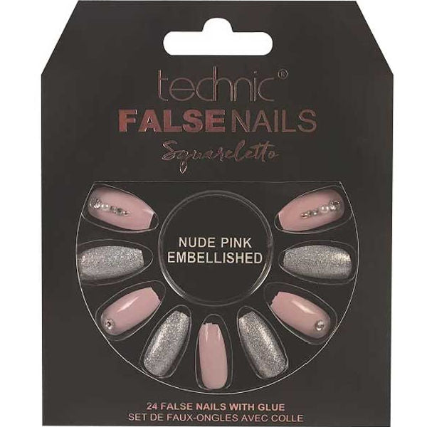 Technic Cosmetics False Nails Squareletto - Nude Pink