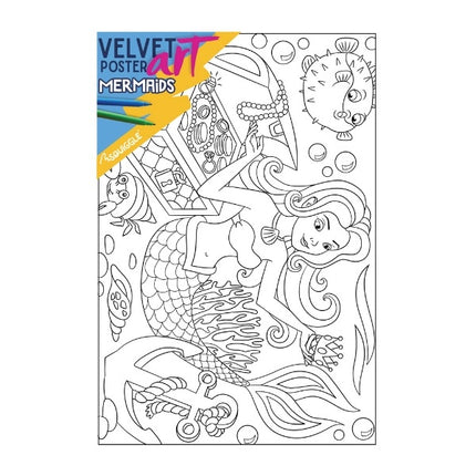Mermaids Velvet Poster Art & Fibre Pens