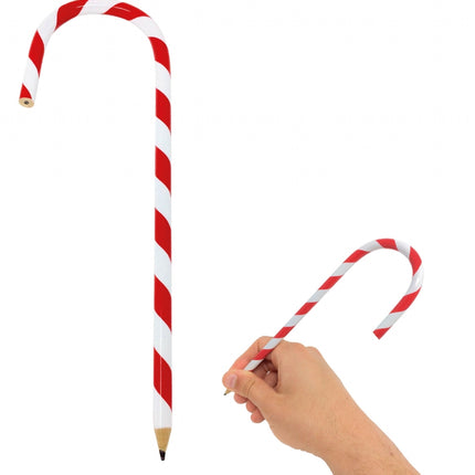 6 Candy Cane Red & White Pencils