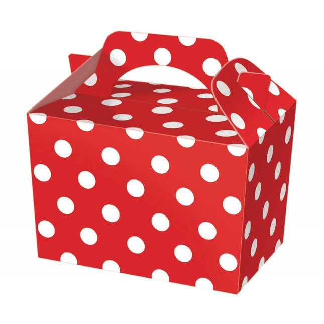 Red Polka Dot Boxes - 10 Pack