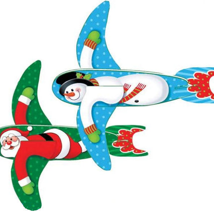 Christmas Santa & Snowmen Gliders - 6 Pack