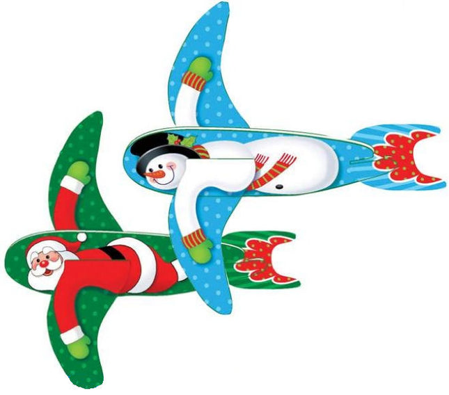 Christmas Santa & Snowmen Gliders - 6 Pack