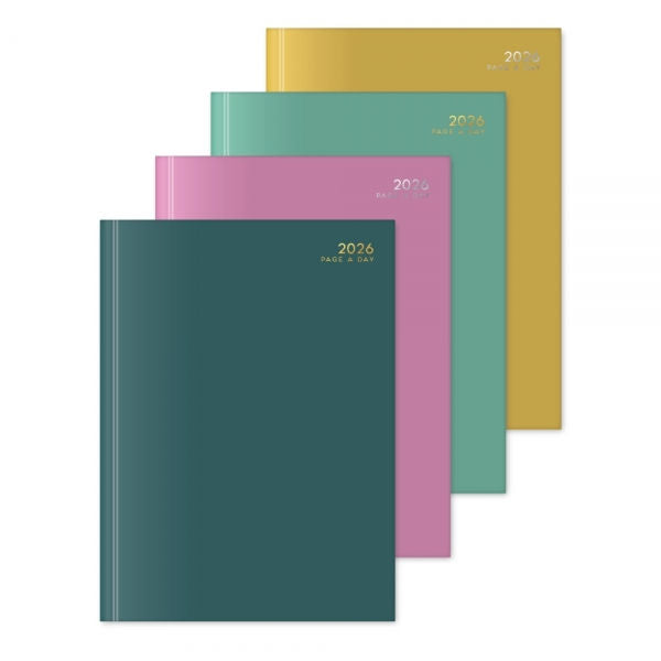 A4 Page A Day Colour Block Diary - Assorted