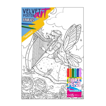 Fairies Velvet Poster Art & Fibre Pens