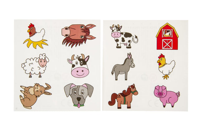 Farm Animal Tattoo Sheet - Single