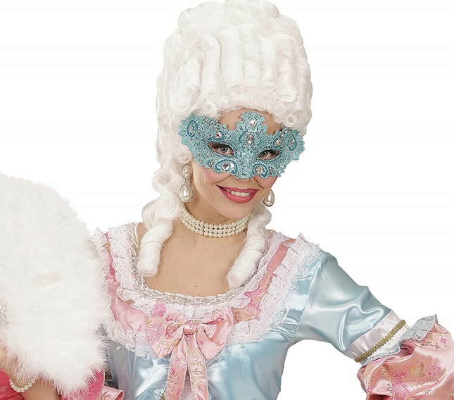 Adult Deluxe Turquoise Lace Mask