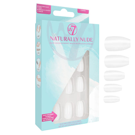 W7 Coffin Naturally Nude False Nails