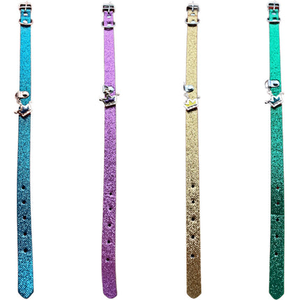 4 Glitter Dog Collars With Crowns