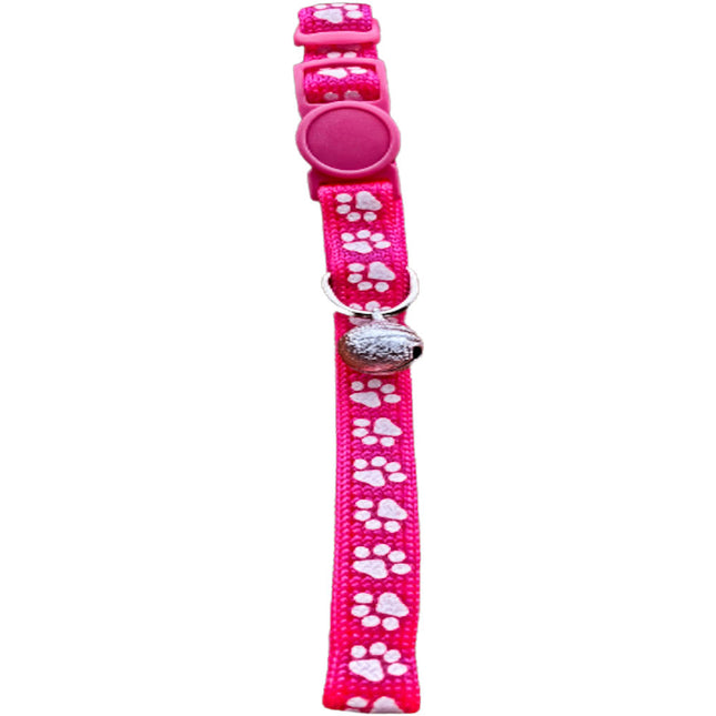 Paw Print Cat Collar - Pink