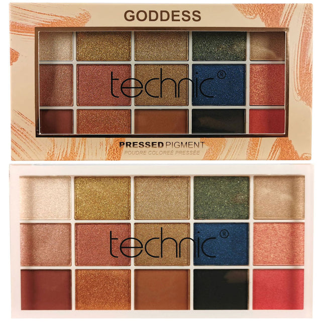 Technic Cosmetics 15 Colour Pressed Pigment Eyeshadow Palette - Goddess