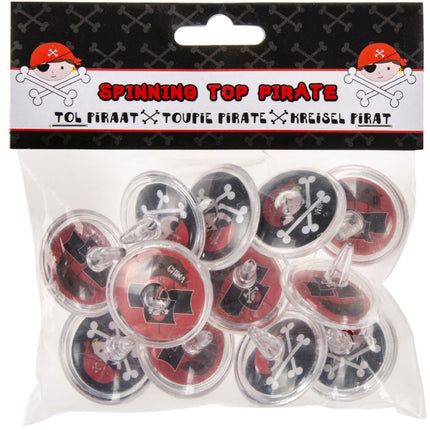 12 Pirate Spinning Tops