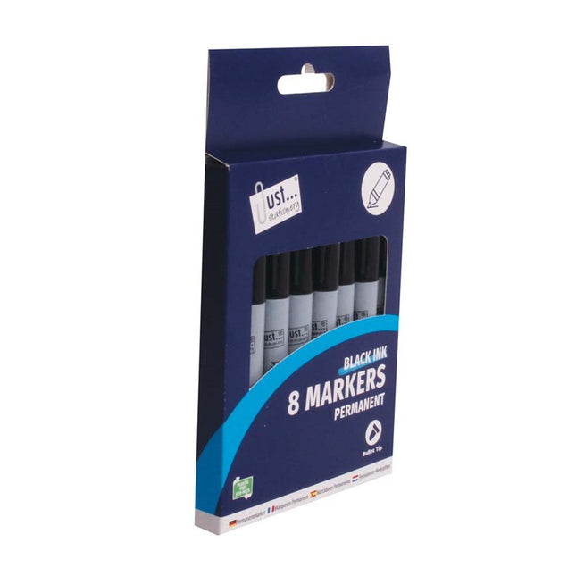 8 Black Permanent Markers