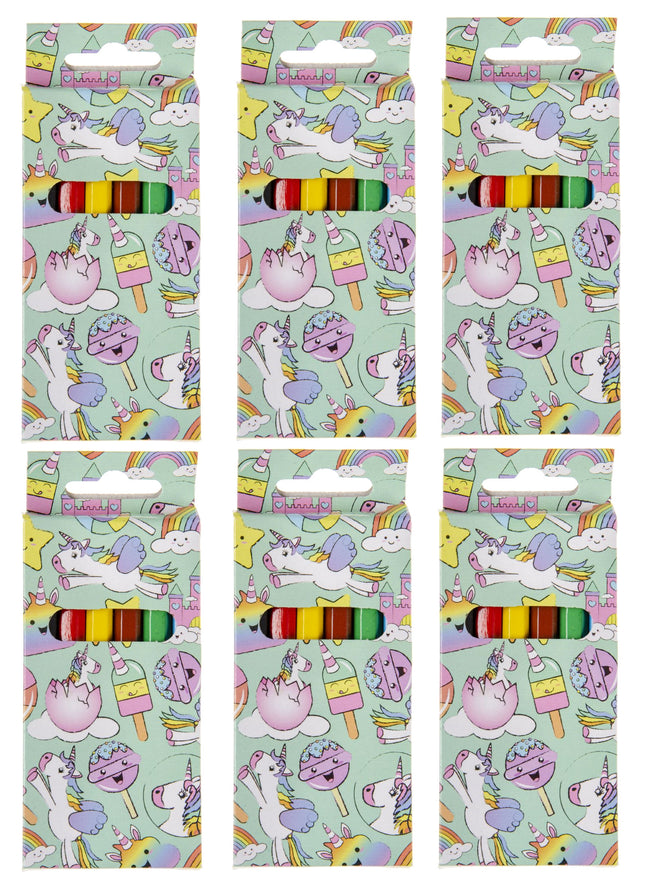 Unicorn Halfsize Colouring Pencils - 6 Pack