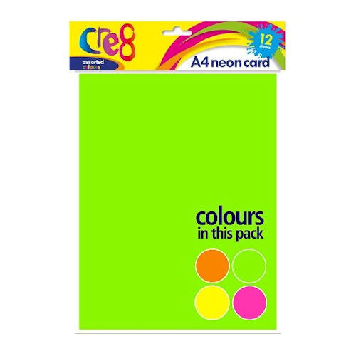 A4 Neon Card - 12 Sheets