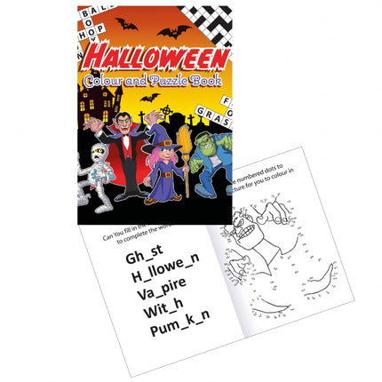 6 Halloween Colour & Puzzle Books