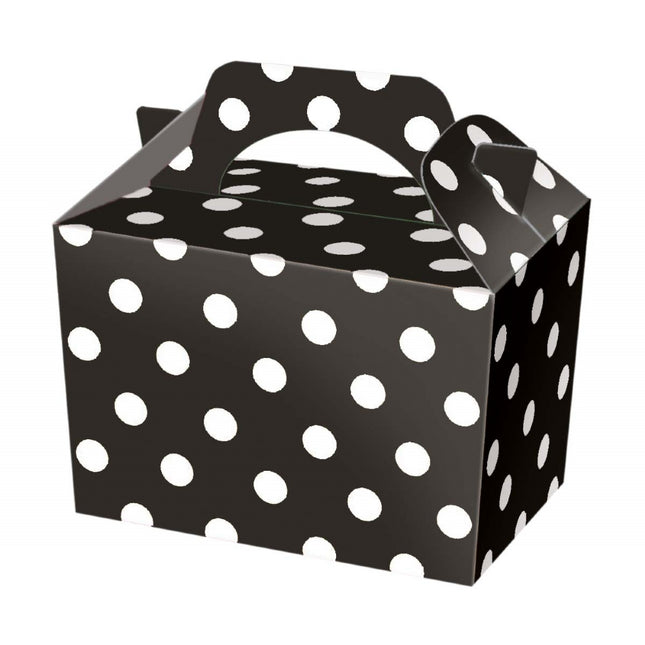 Black Polka Dot Boxes - 10 Pack
