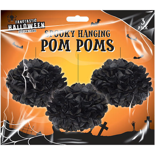 Halloween Pom Poms Decorations - 3 Pack