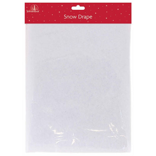 Silver Glitter Snow Drape - 90cm x 110cm