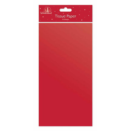 10 Red Christmas Tissue Paper Sheets