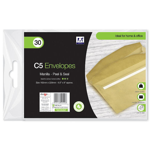 C5 Manilla Envelopes - 30 Pack