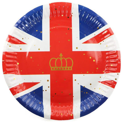 Union Jack 7'' Paper Plates - 10 Pack