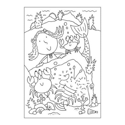 A4 Mermaid/Unicorns Dot-to-Dot Colouring Book