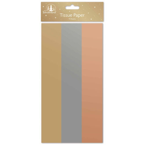 Christmas Metallic Mix Tissue Paper - 9 Sheets