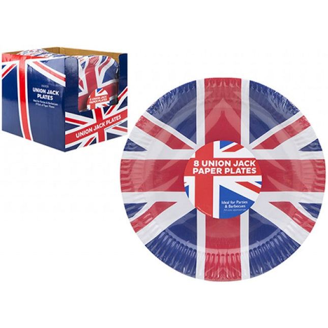 Union Jack Plates 9" - 8 Pack