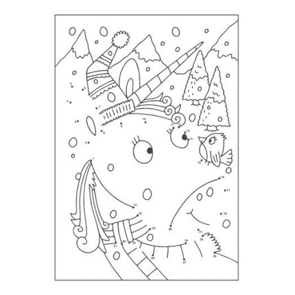 A4 Mermaid/Unicorns Dot-to-Dot Colouring Book