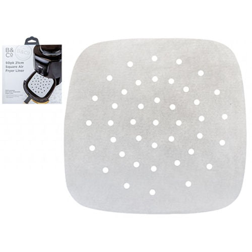 Square Air Fryer Sheets - 50 Pack 21cm x 21cm