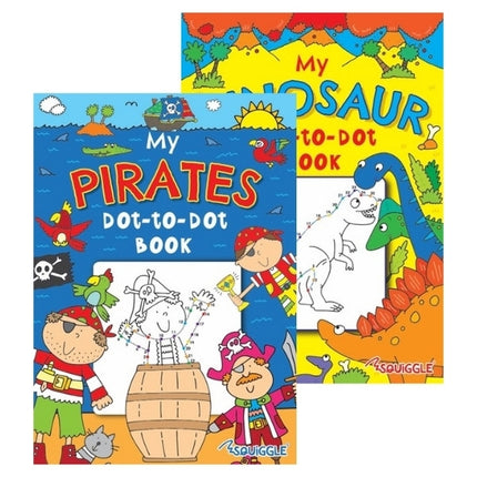 A4 Dinosaur/Pirates Dot-to-Dot Colouring Book